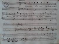 Incipit della cantata. In alto è riportato il nome di Bononcini