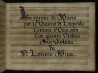 Frontespizio della cantata, p. 103 (olim c. 50r)