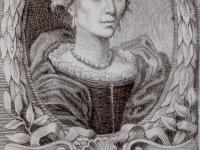 Vincent Hubert, Ritratto di Maria Antonia Scalera Stellini da un dipinto di Pietro Paolo Vegli, incisione in &quot;Li divertimenti poetici. Parte seconda&quot;, Roma, Antonio De Rossi, 1706.